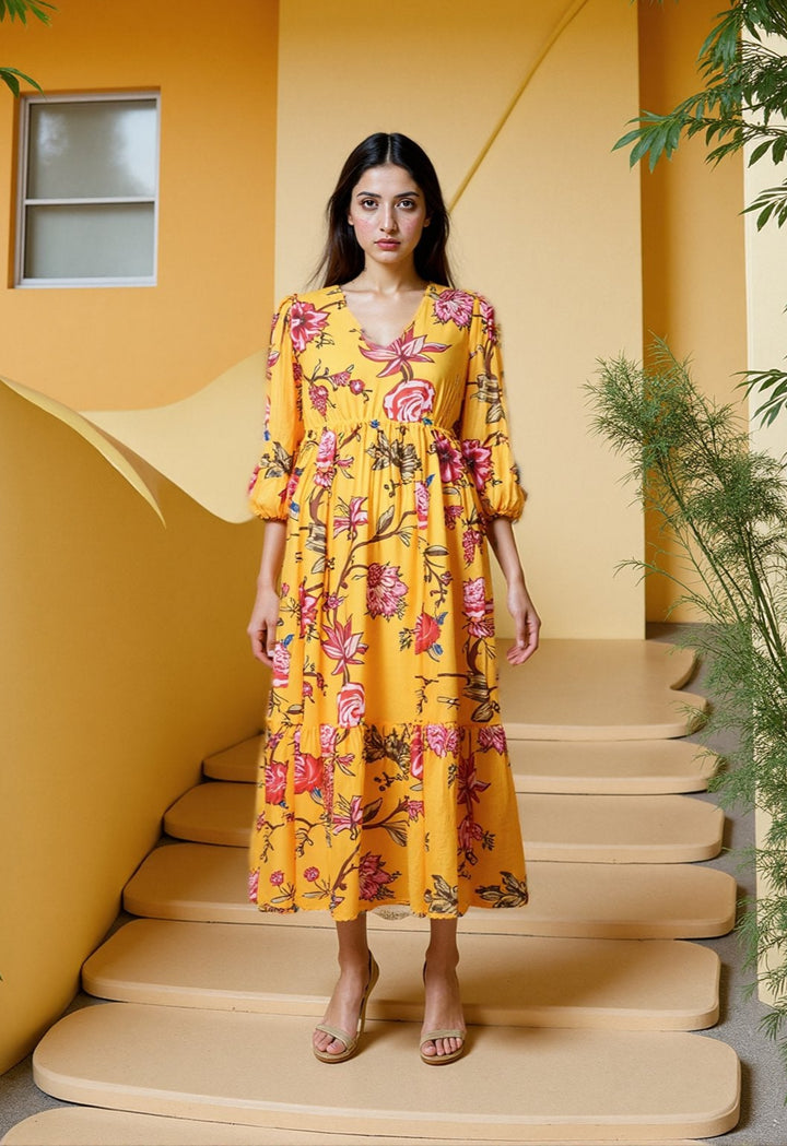 Honey Hues Floral Dress