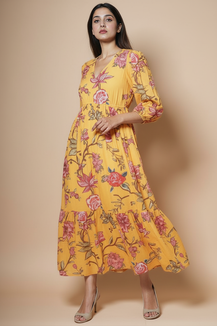 Honey Hues Floral Dress
