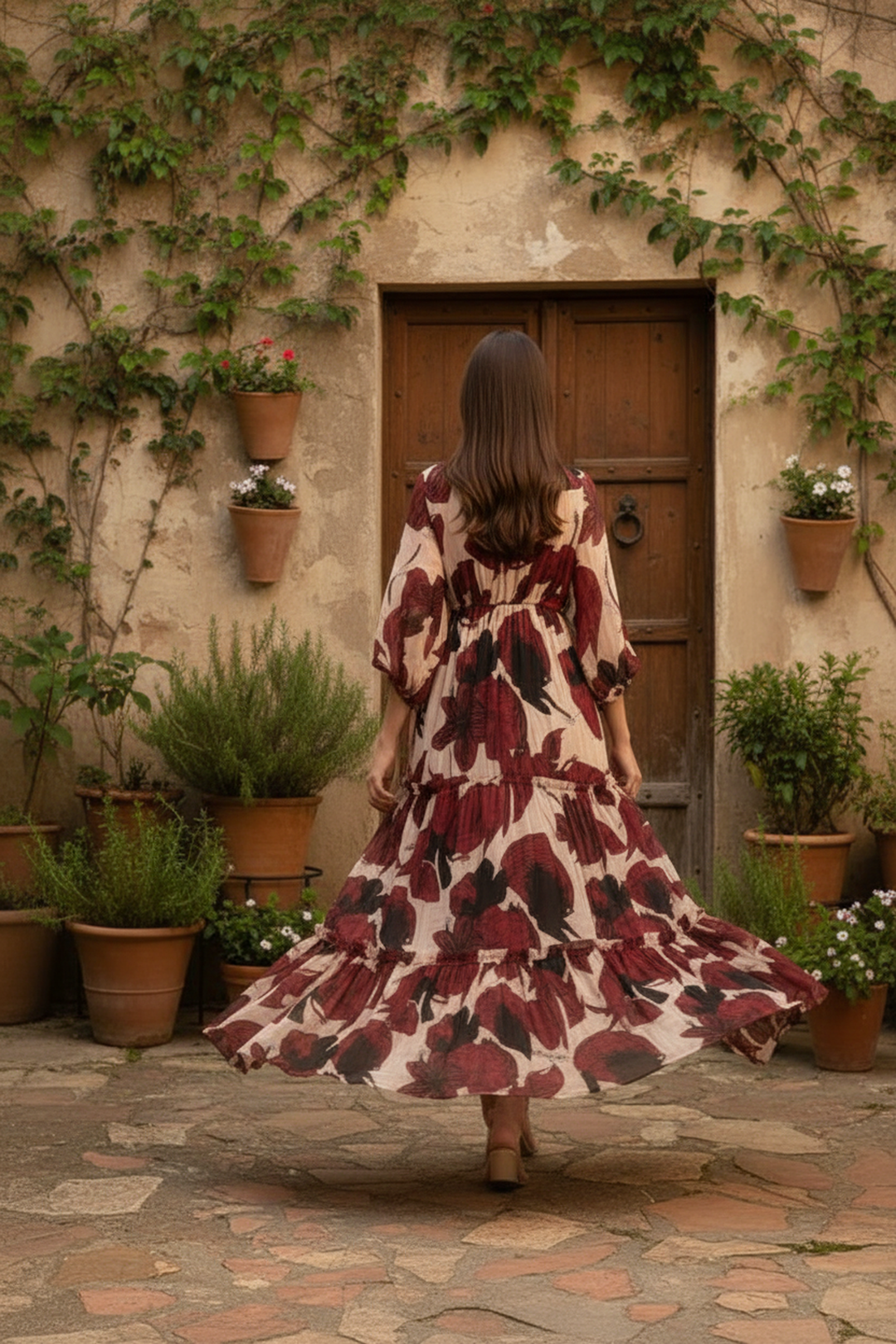 Crimson Noir Maxi Dress