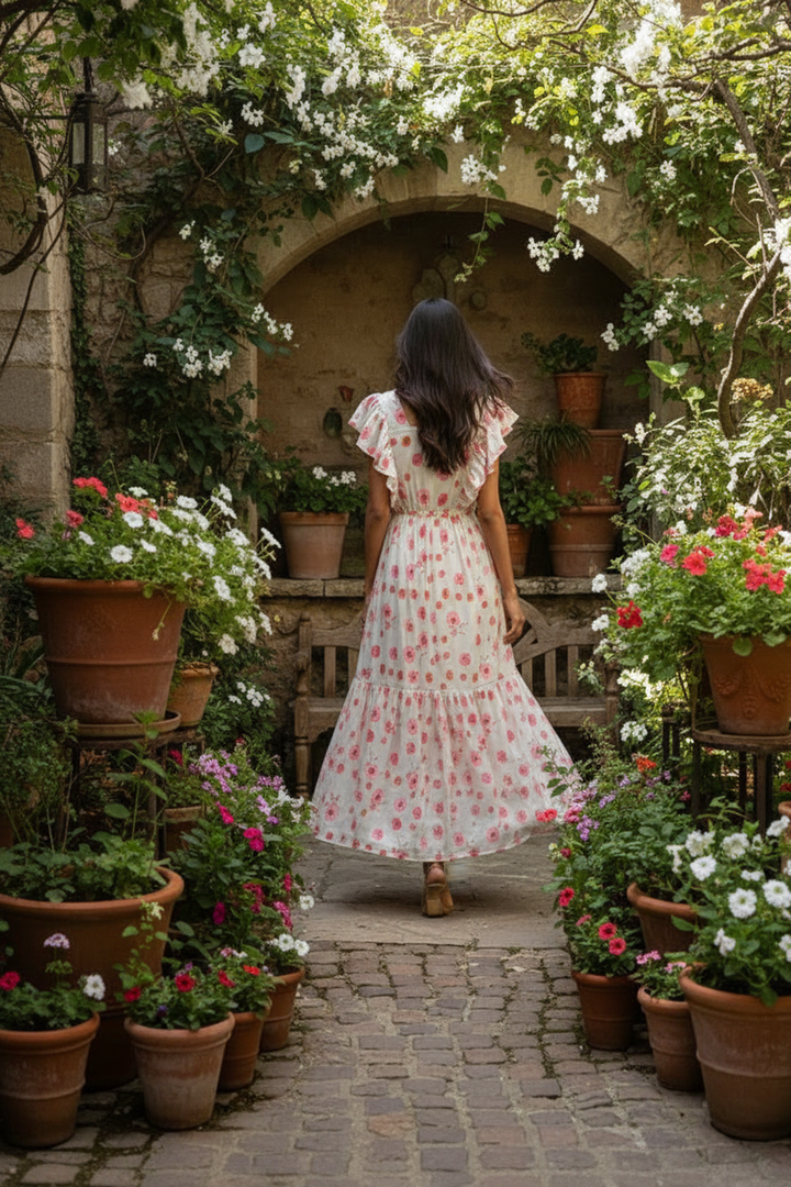 Sweetheart Flutter Maxi Dress