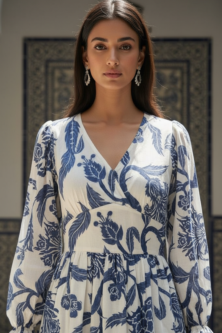 Marine Motif Maxi Dress