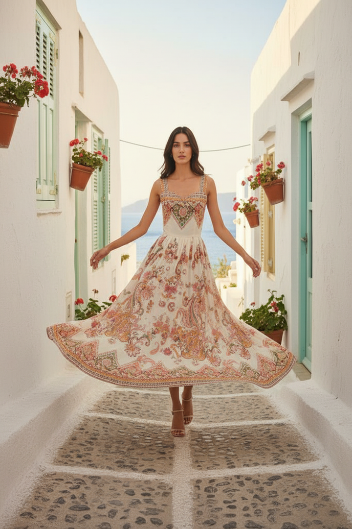 Painted Paisley Maxi Dress