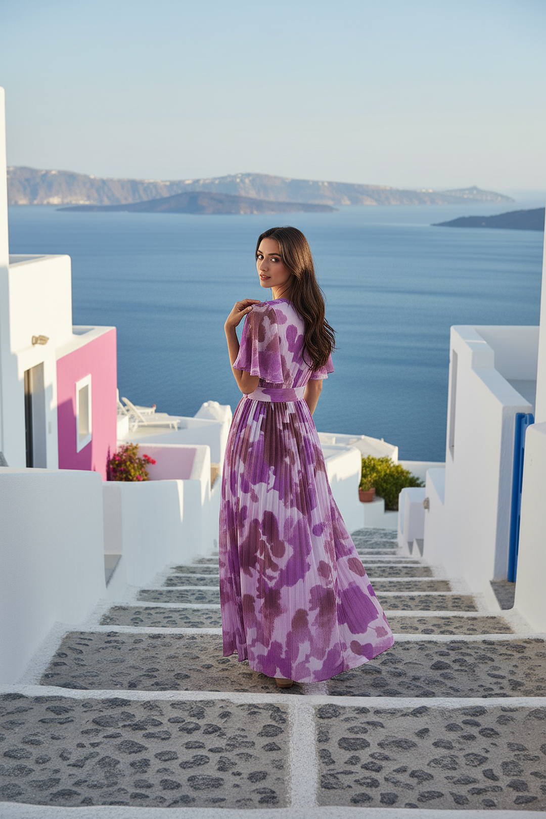 Purple Ripple Maxi Dress