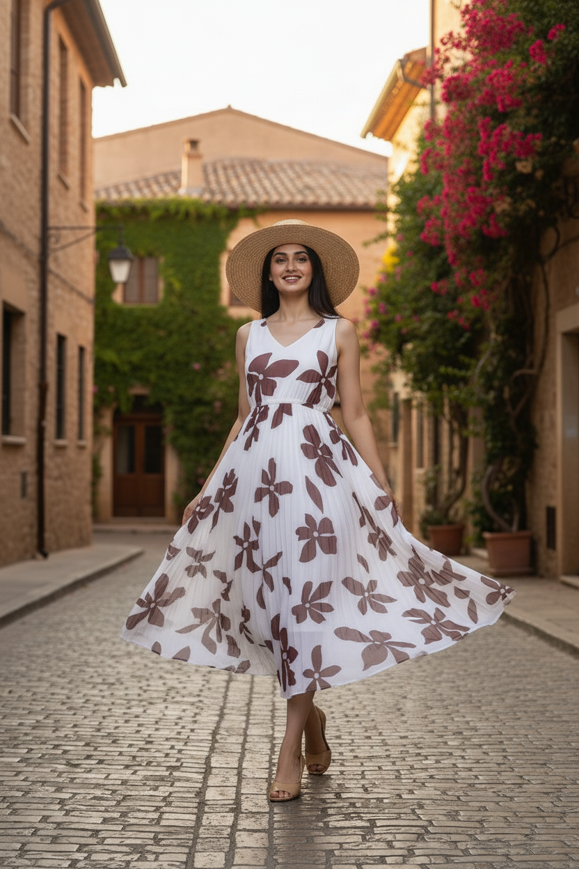 Cocoa Bloom Maxi Dress