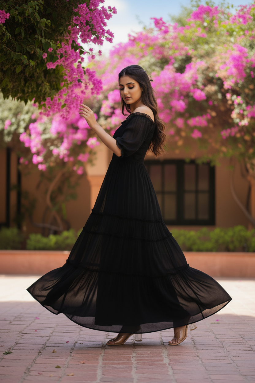 Dark Black Maxi Dress