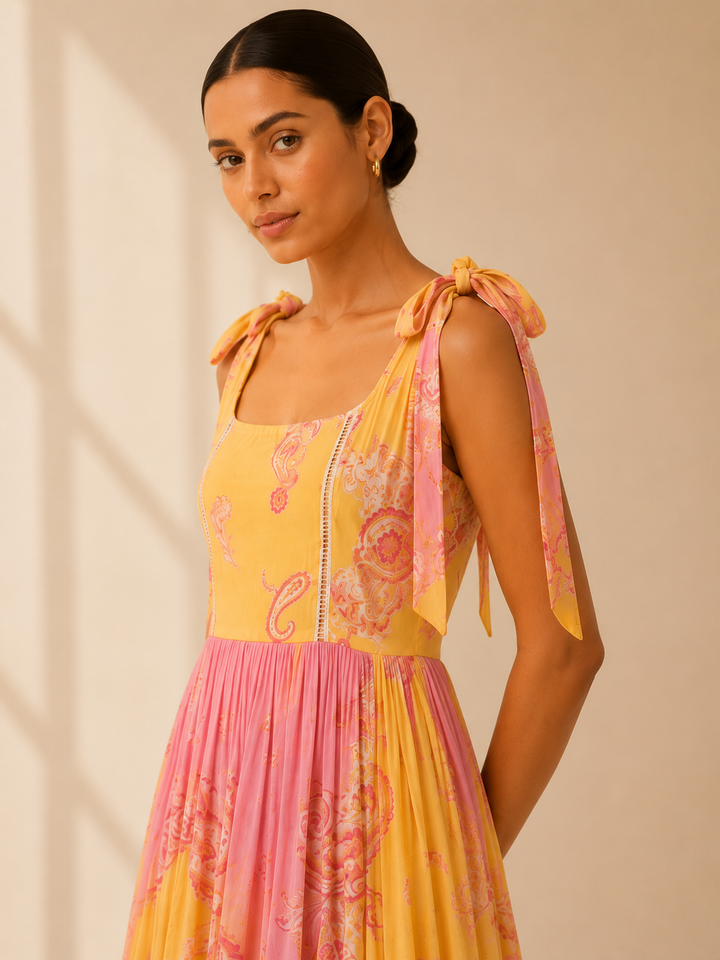 Saffron Lumière Maxi Dress
