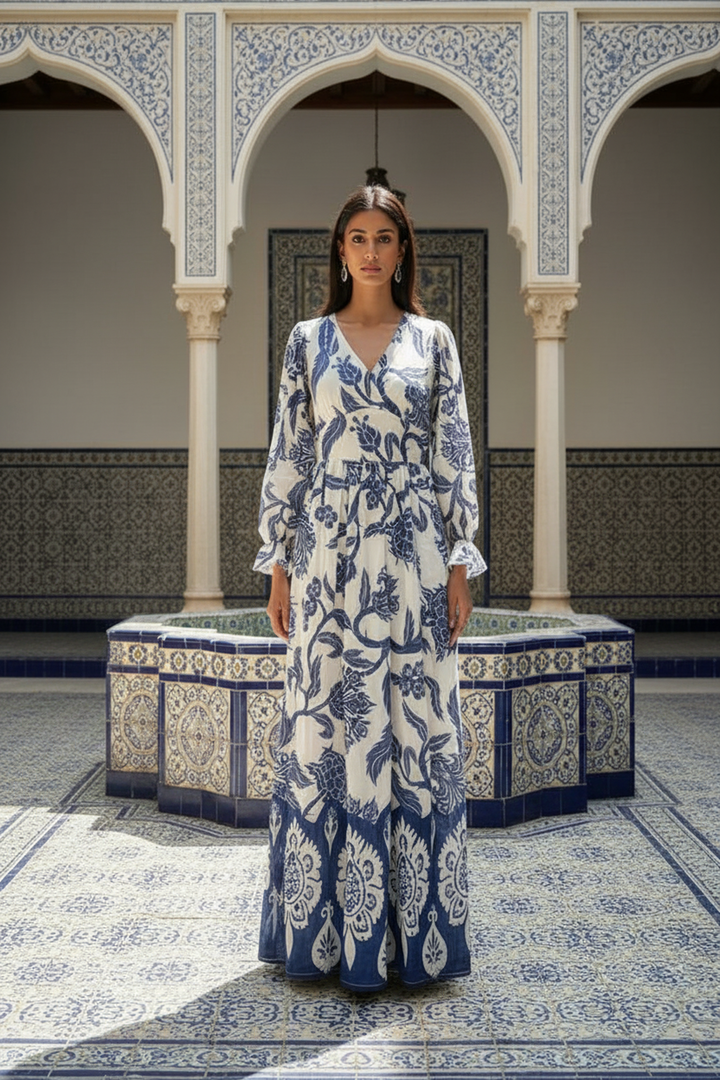 Marine Motif Maxi Dress