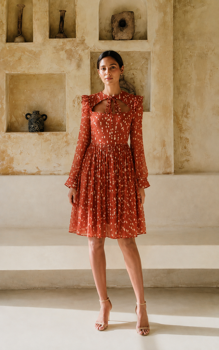 Rust Drift Mini Dress