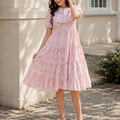 Ivory Bloom Fit & Flare Floral Dress