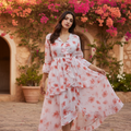 Cherry Blossom Ruffled Maxi Dress
