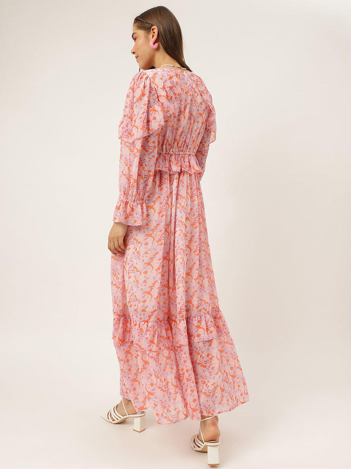 dresses for Women western wear Pale Pink Maxi Dress