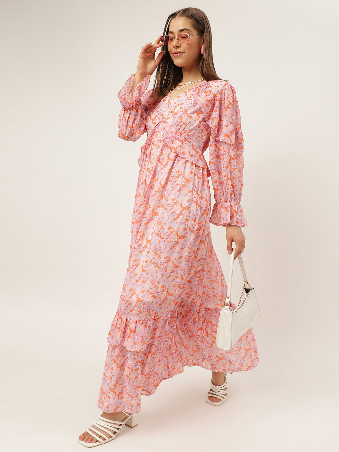 dresses for Women western wear Pale Pink Maxi Dress