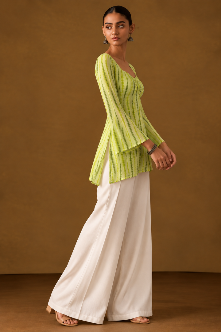 LYRA | Lime Stripe Short Kurti