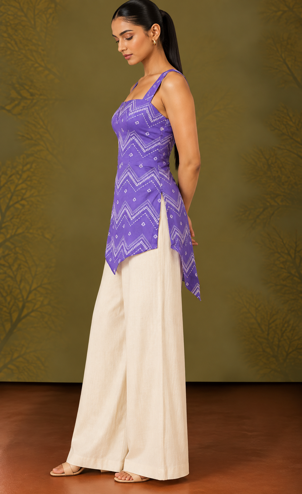VERA | Purple Chevron Short Kurti