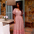 Blush Check Bloom Maxi Dress