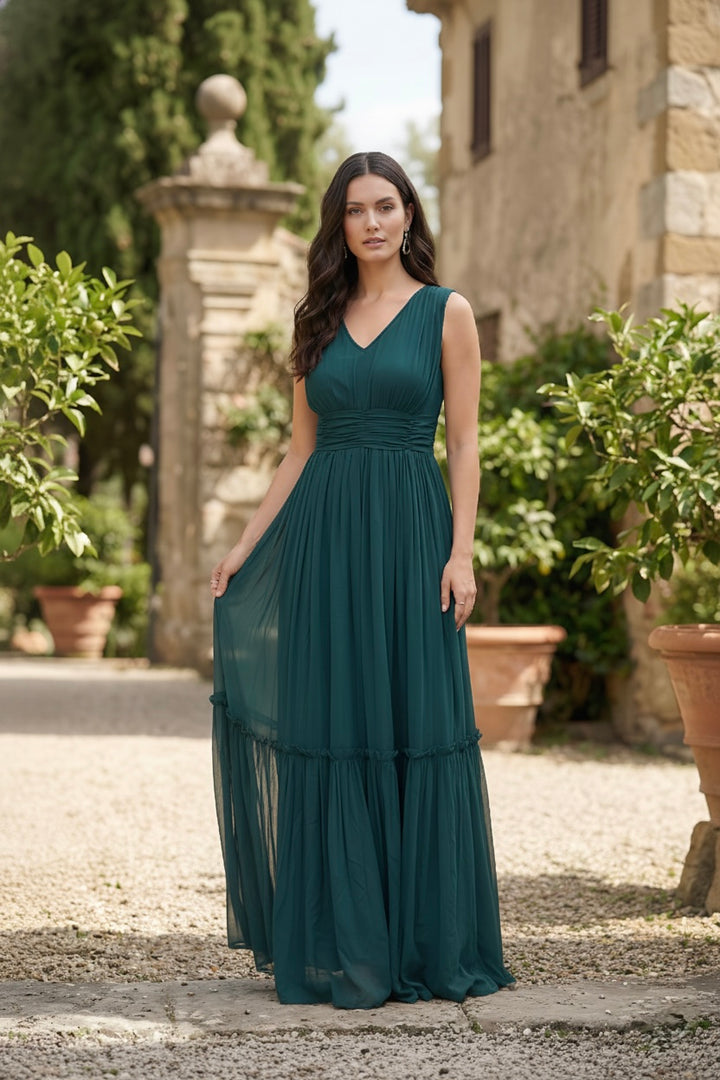 Emerald Green Tiered Maxi Dress