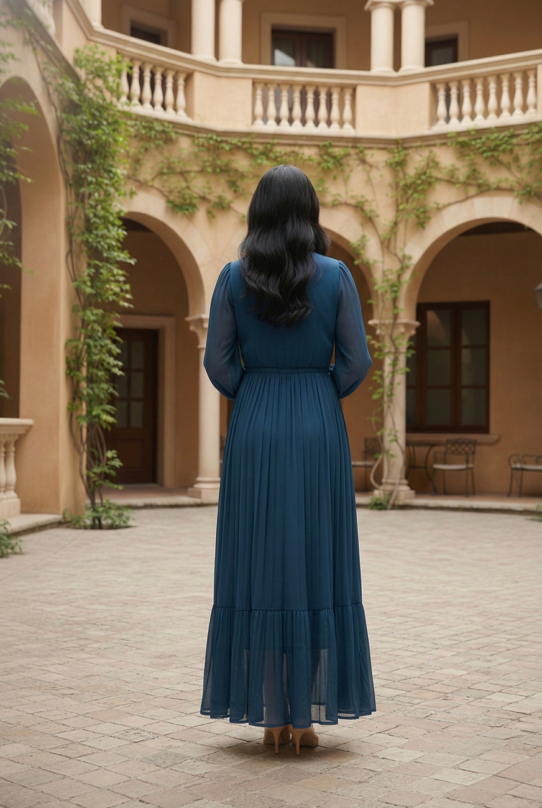 Teal Blue Wrap Maxi Dress