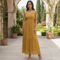 Mustard Yellow Tiered Maxi Dress