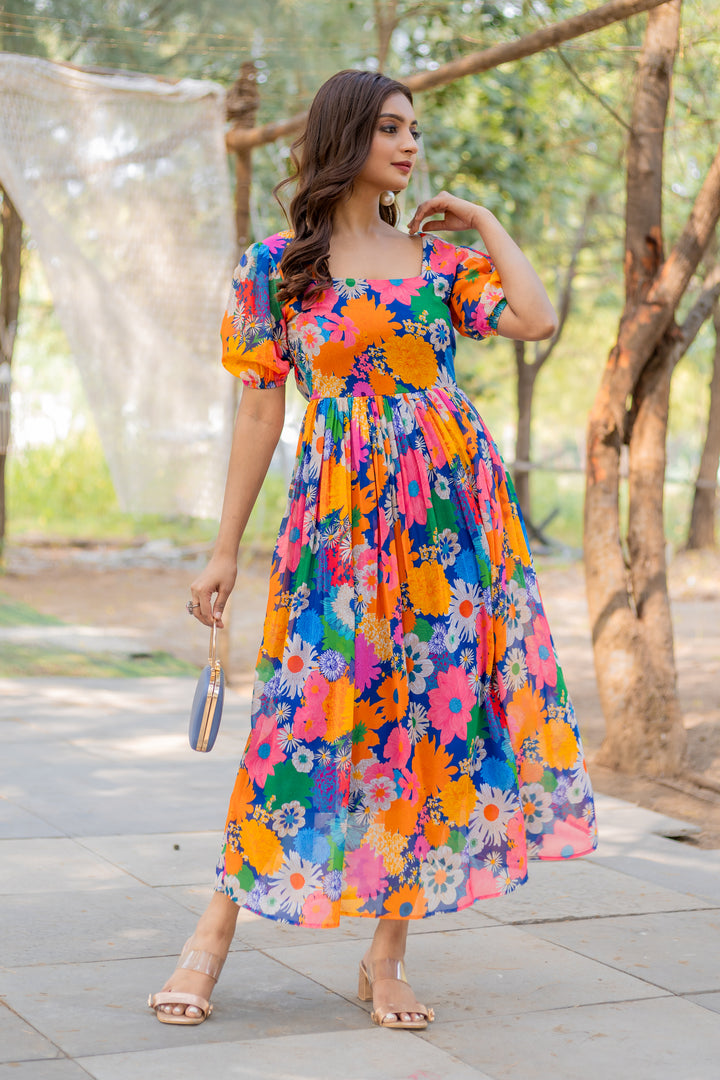 Floral Symphony Maxi Dress