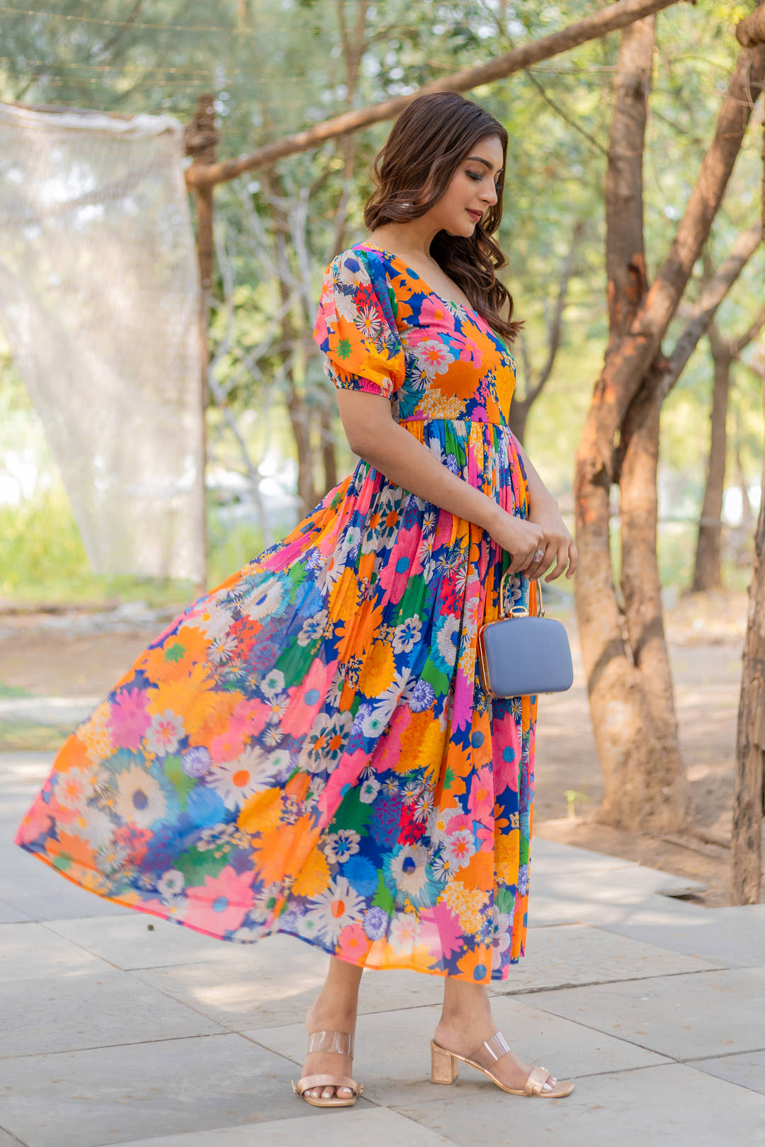 Floral Symphony Maxi Dress
