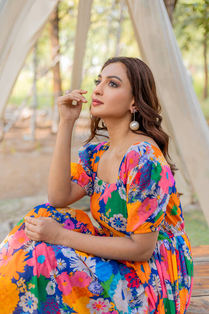Floral Symphony Maxi Dress