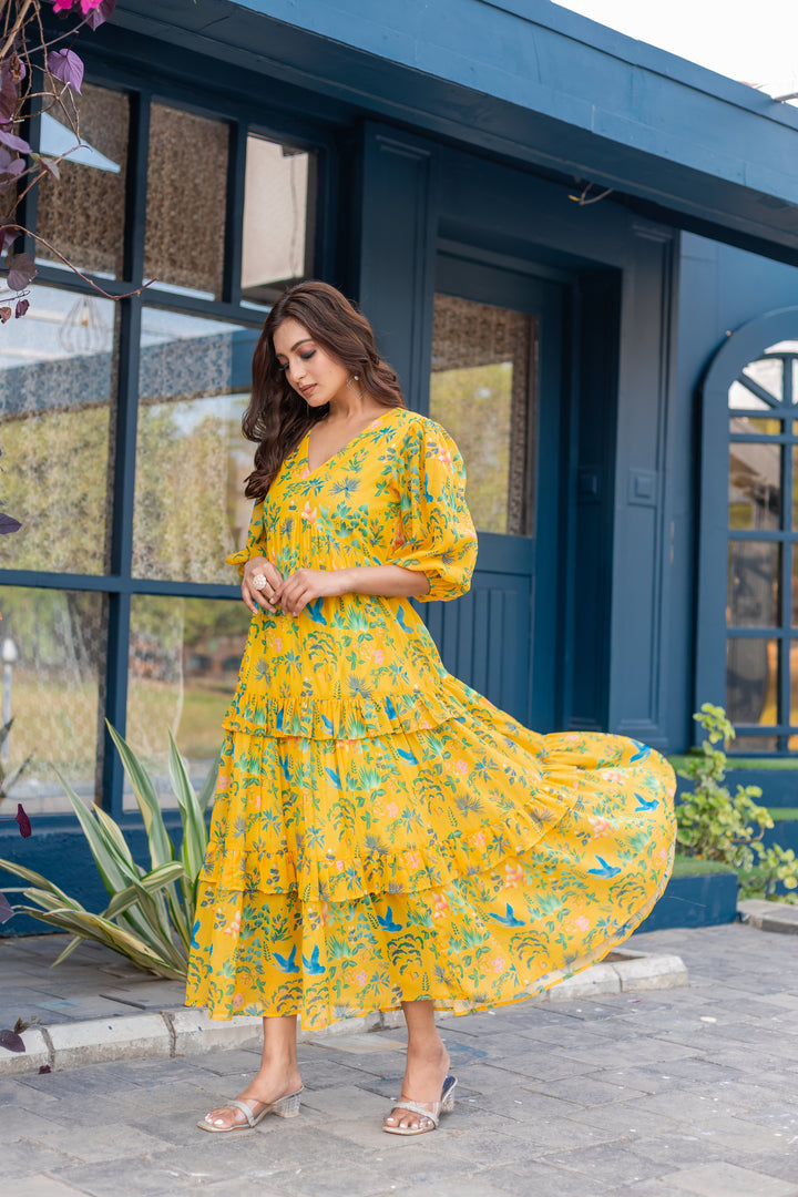 Golden Garden Maxi Dress