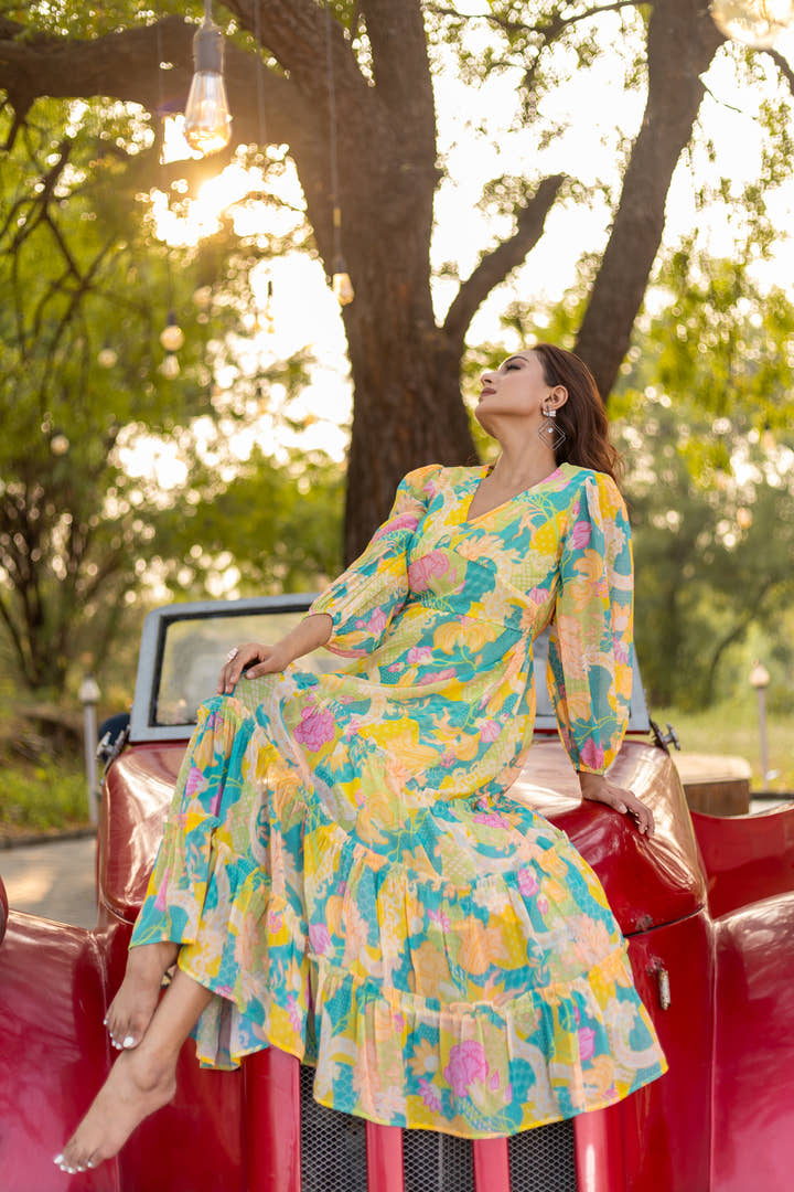Daisy Drift Maxi Dress