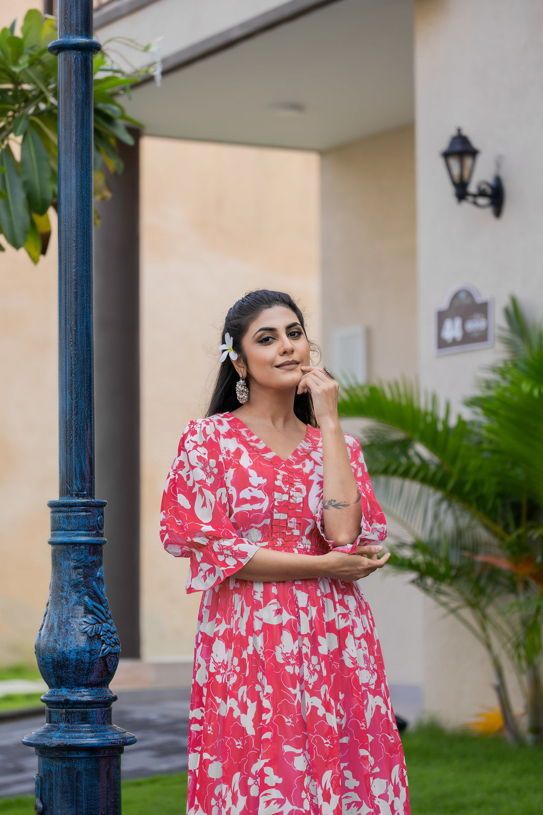 Petal Breeze Pink Maxi Dress