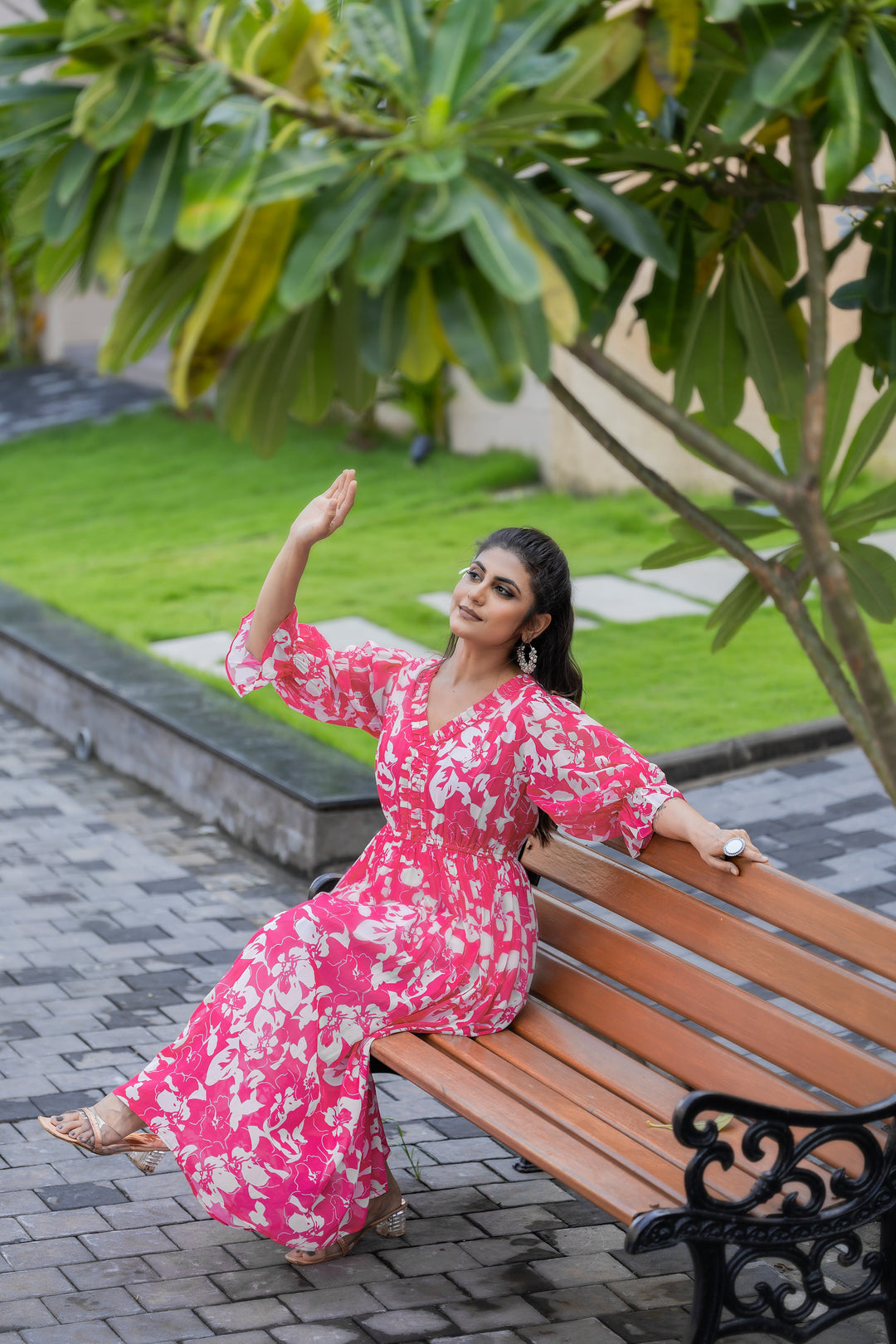 Petal Breeze Pink Maxi Dress