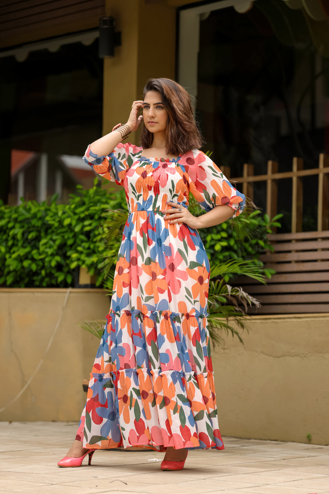 Flamingo Pastel Maxi Dress