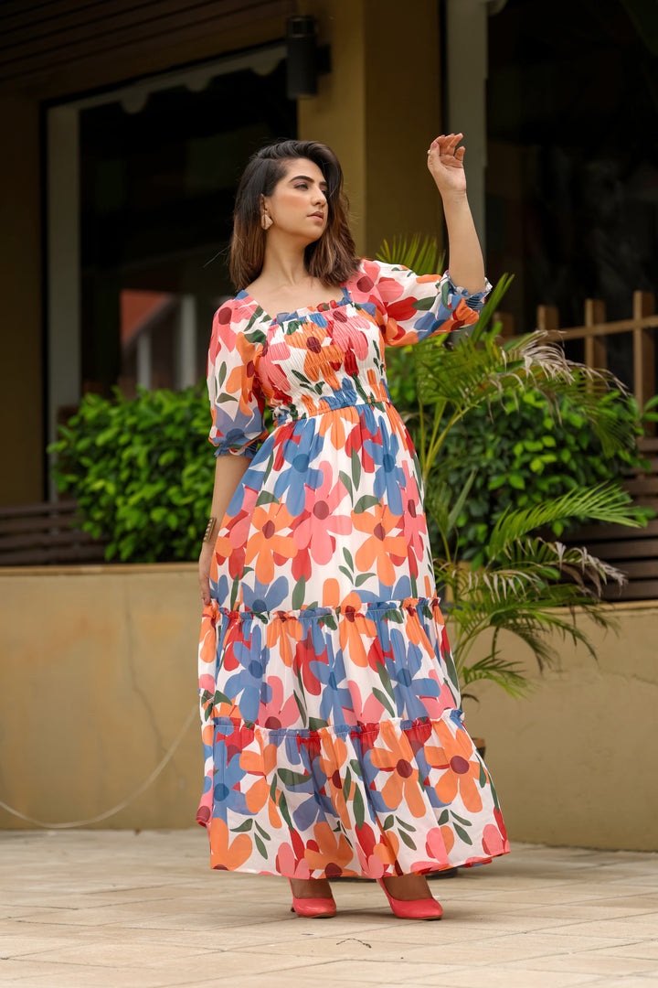 Flamingo Pastel Maxi Dress