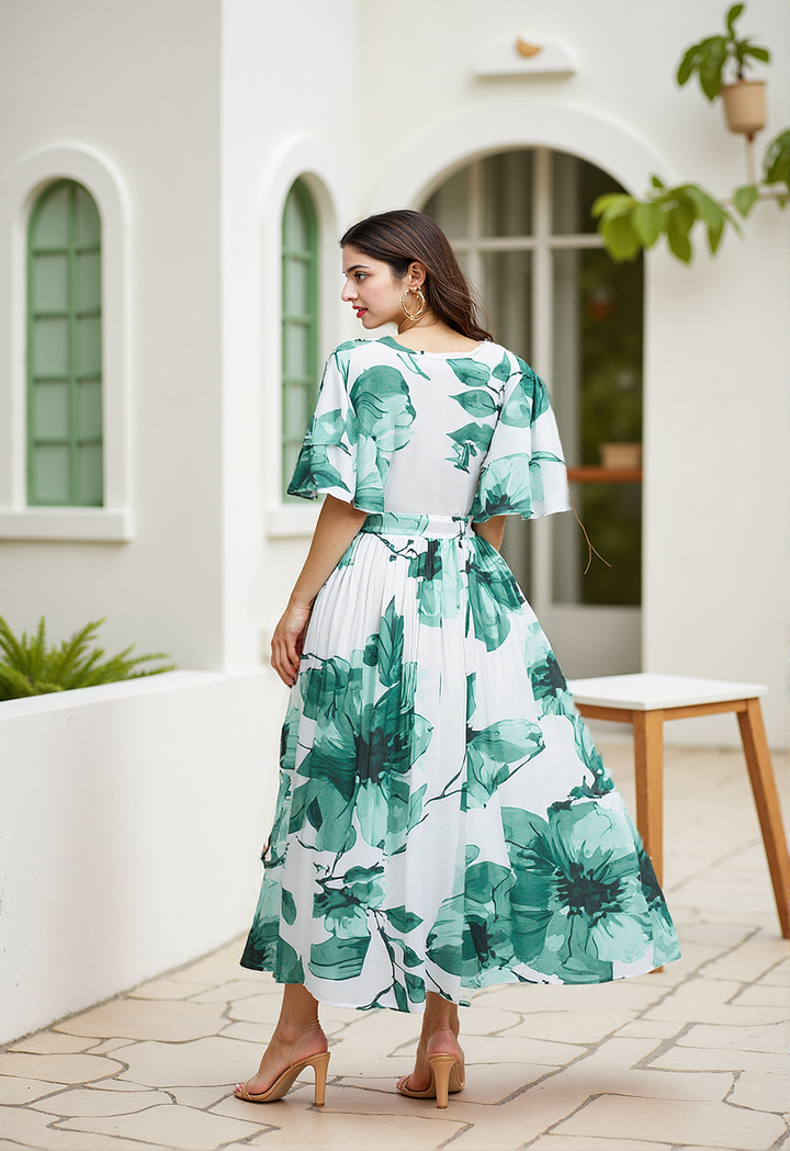 Emerald Flow Maxi Dress