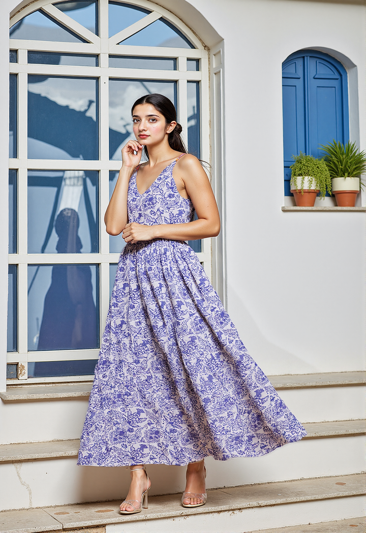 Sky Bloom Maxi Dress