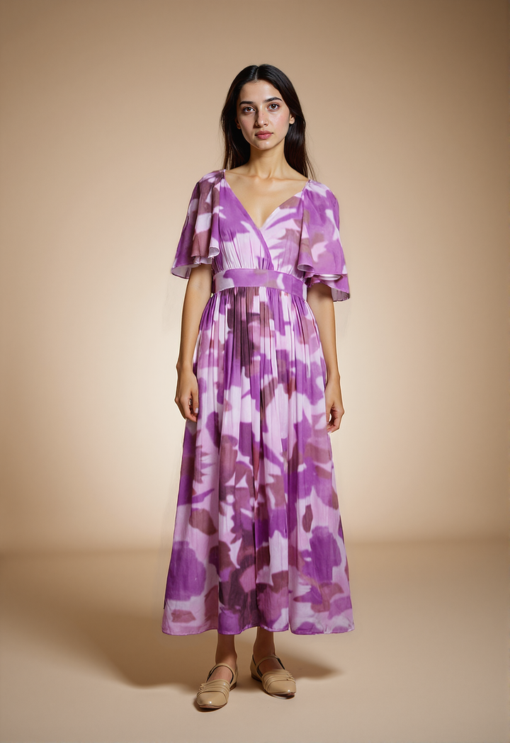 Purple Ripple Maxi Dress
