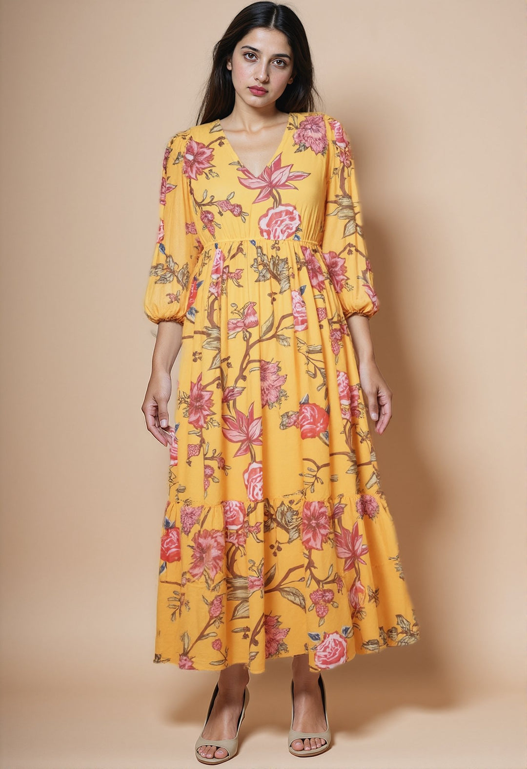 Honey Hues Floral Dress