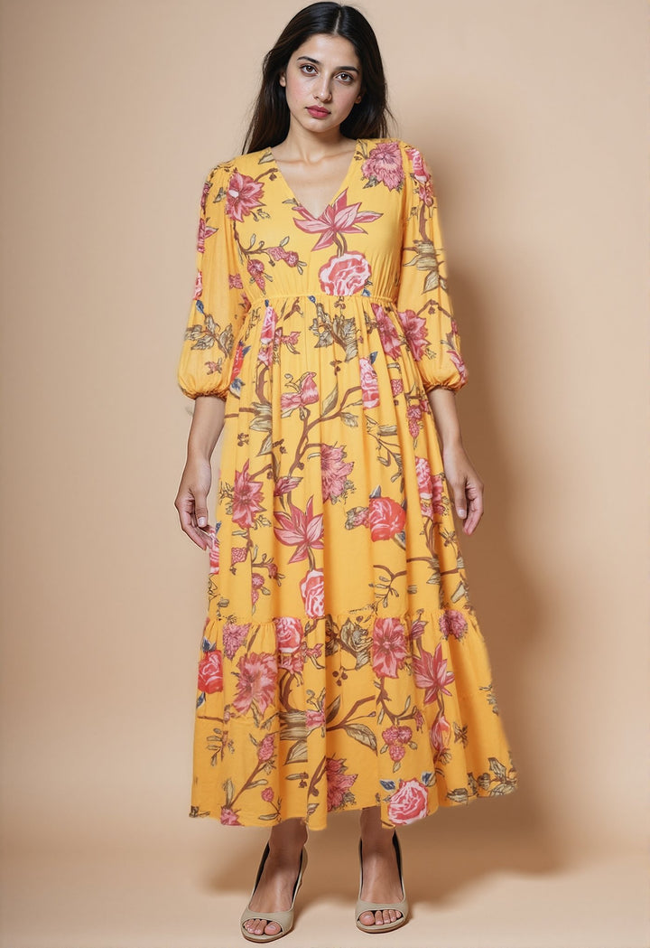 Honey Hues Floral Dress
