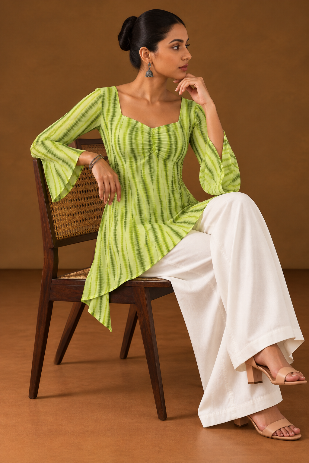 LYRA | Lime Stripe Short Kurti
