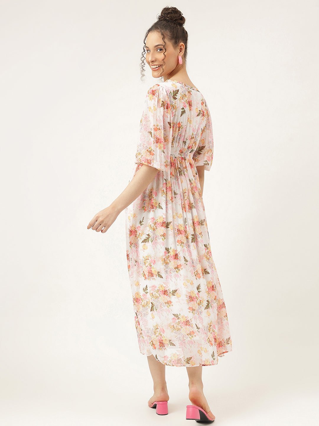 Antique White Floral Maxi Dress - Masakali.Co®