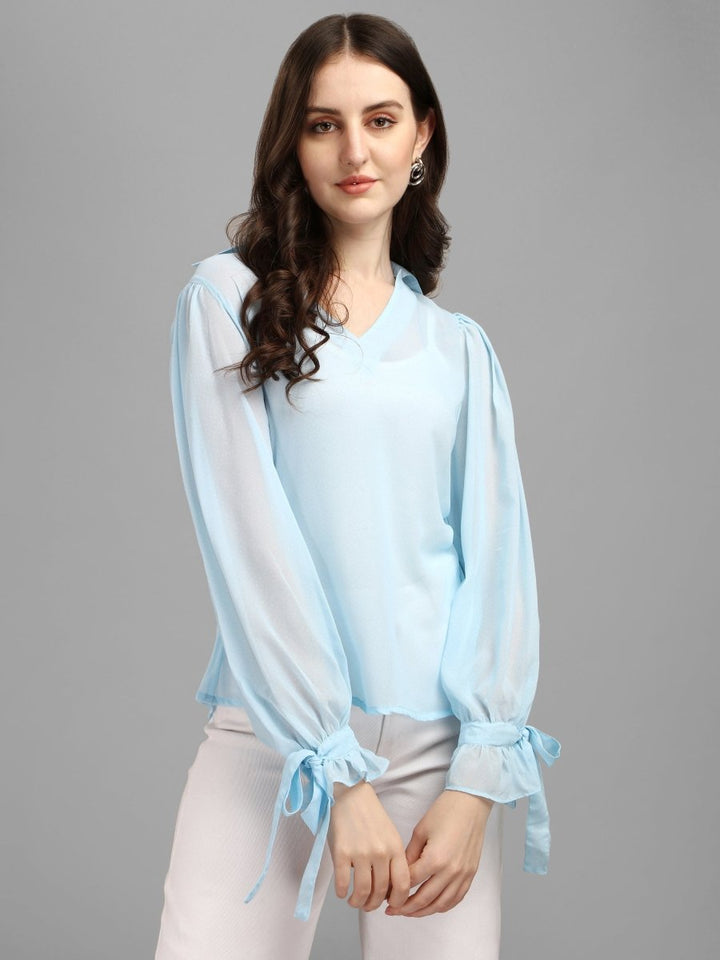 Baby Blue Women's Tops - Masakali.Co®