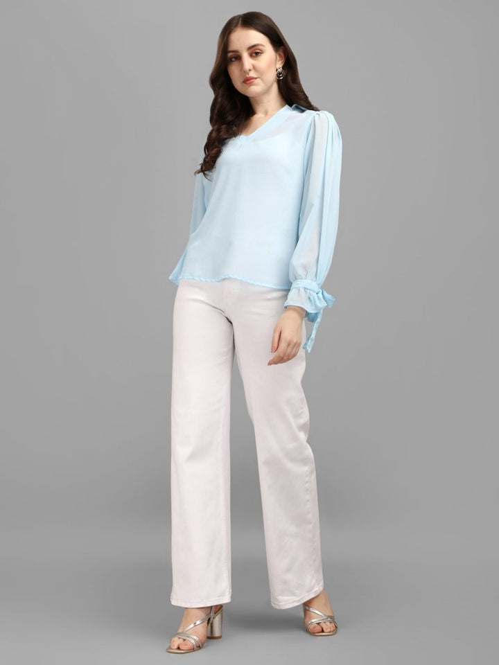 Baby Blue Women's Tops - Masakali.Co®