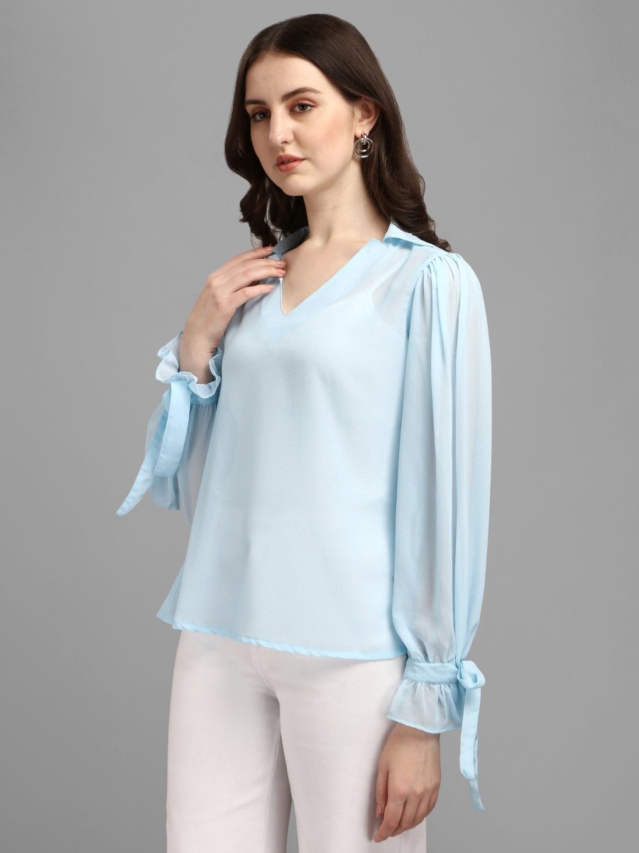 Baby Blue Women's Tops - Masakali.Co®