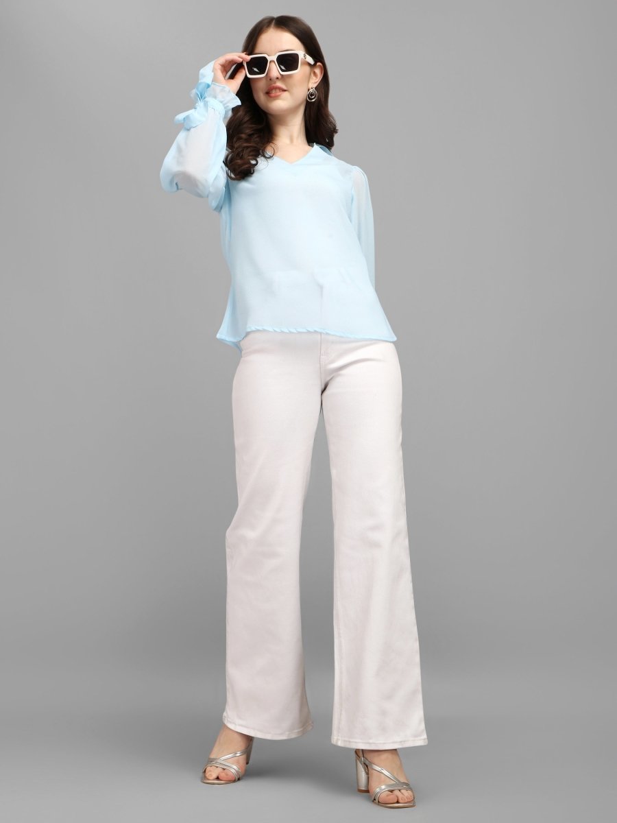 Baby Blue Women's Tops - Masakali.Co®
