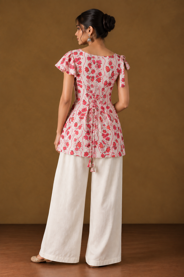 NOVA | Rose Floral Short Kurti