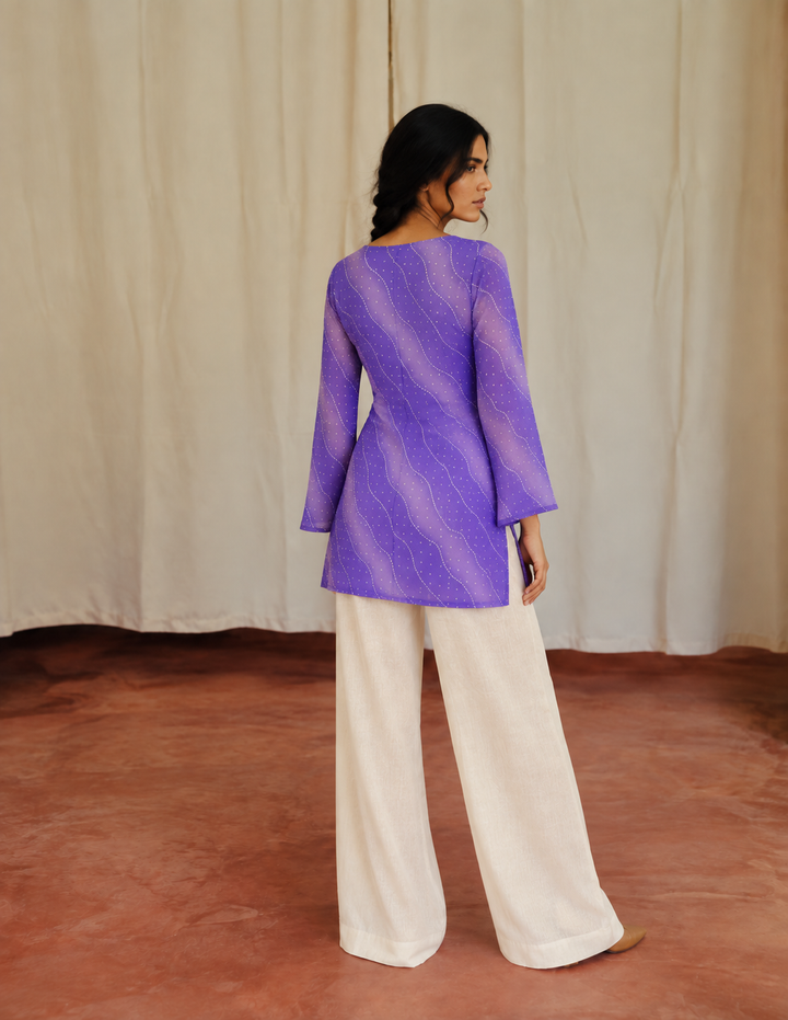 IRIS | Violet Stitch Detail Short Kurti