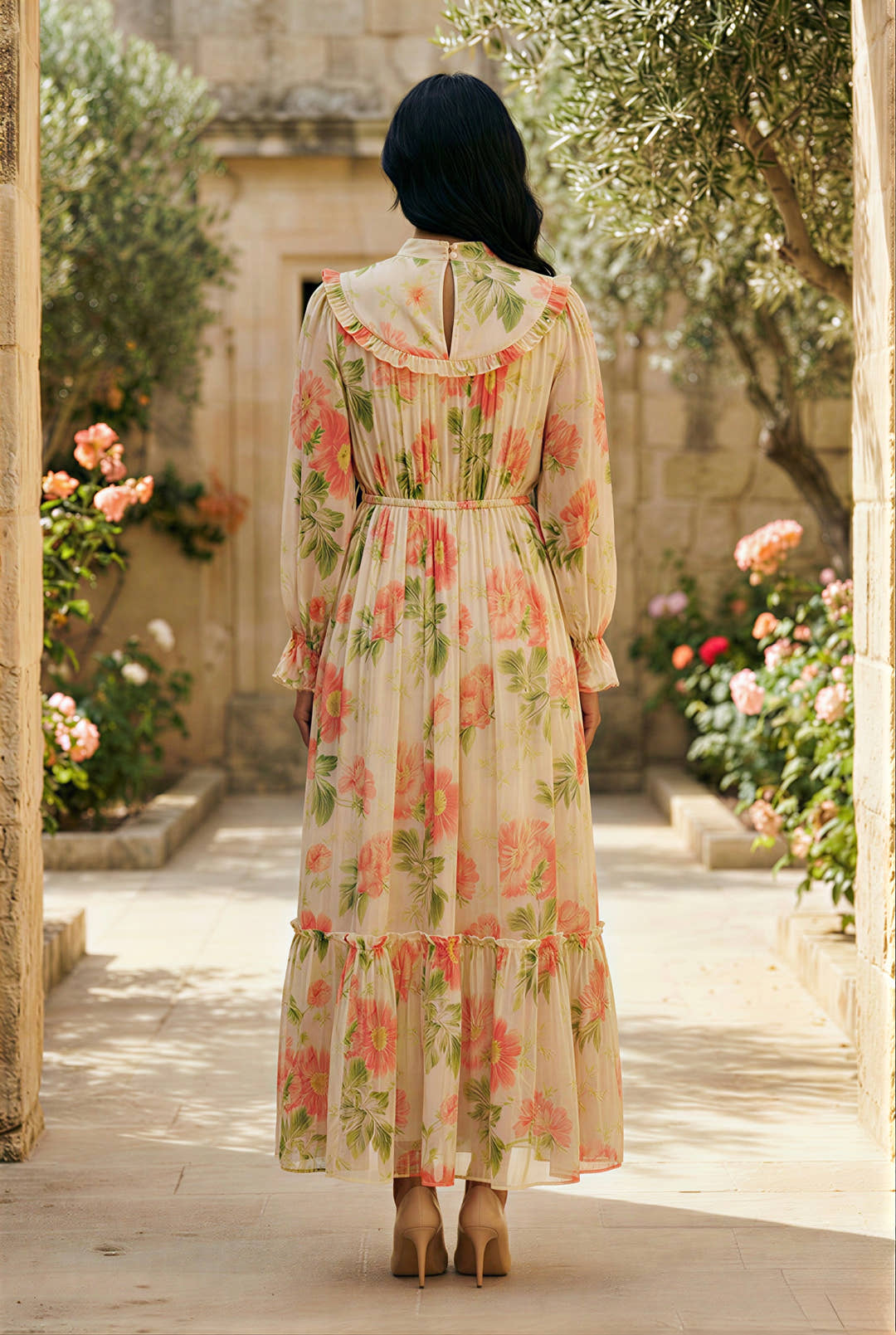 Camille Peach Maxi Dress