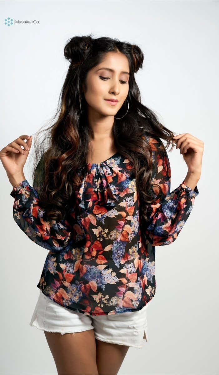 Black Floral Top - Masakali.Co®
