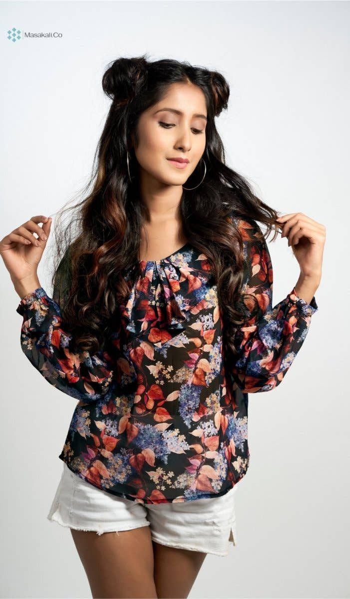 Black Floral Top - Masakali.Co®