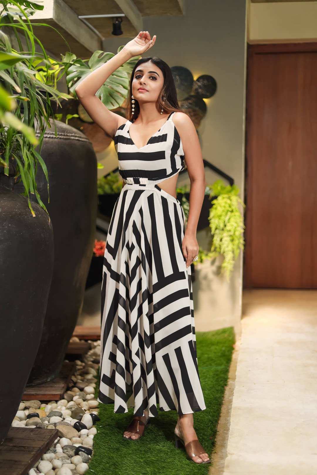 Black & White Straps Maxi Dress - Masakali.Co®