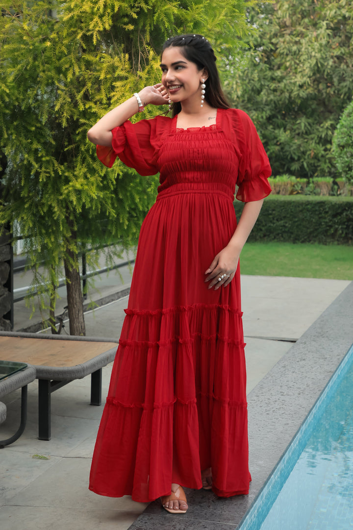 Bloody Red Maxi Dress - Masakali.Co®