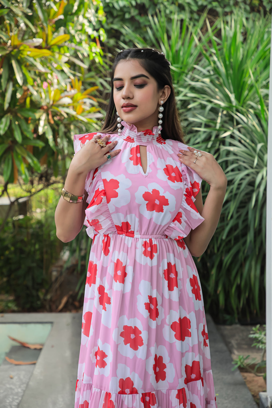 Blossom Pink Floral Maxi Dress - Masakali.Co®